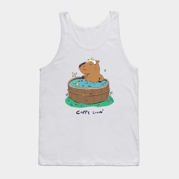 Cute Capybara Tank Top by YipeeKaiYay